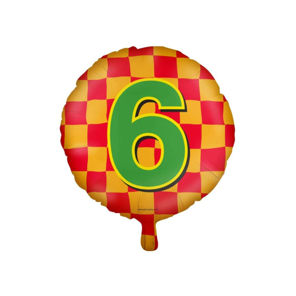 6th Birthday Colourful Patterns Foil Balloon - 46cm