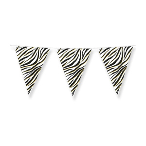 Zebra Print Triangle Foil Party Bunting - 10m