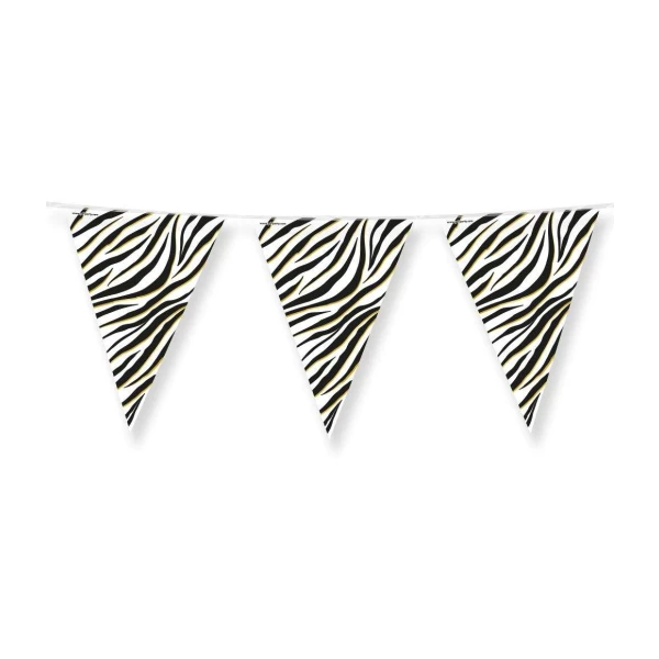 Zebra Print Triangle Foil Party Bunting - 10m