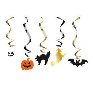 5 x Spooky Halloween Characters Hanging Whirls - 75cm