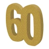 3D 60th Birthday Glitter Gold Table Decoration - 20cm x 20cm x 2.5cm