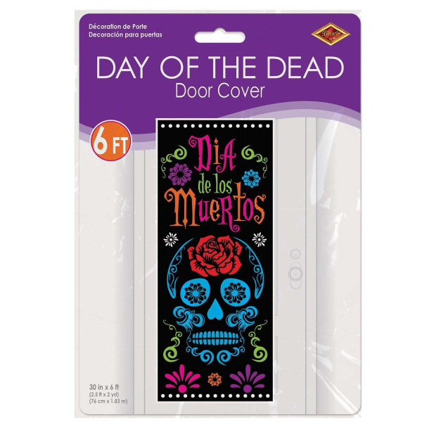 Day of the Dead "Dia de los Muertos" Door Cover - 1.8m x 75cm