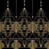 1920's Great Gatsby Black & Gold Tablecloth - 2.7m x 1.4m