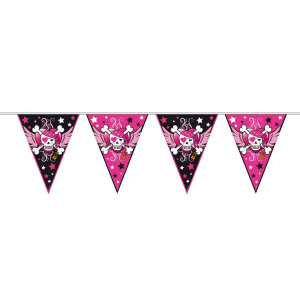 Pink Pirate Girl Skull & Crossbones Party Bunting - 10m