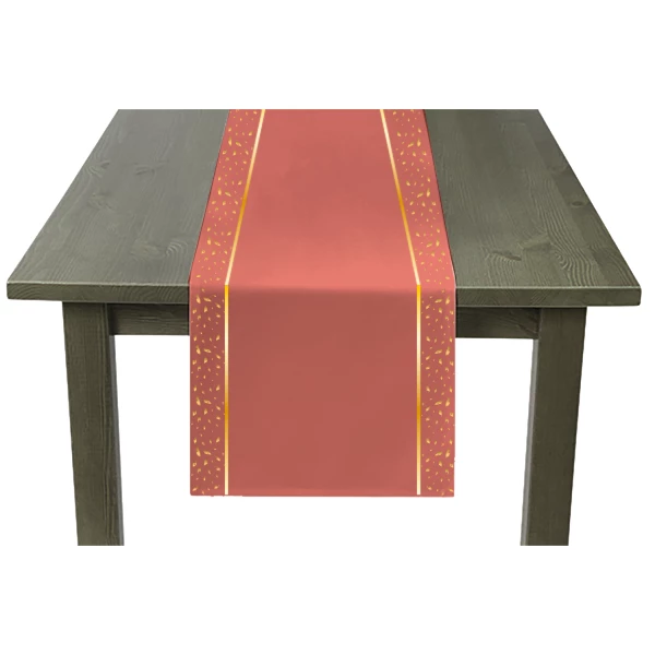 Golden Dusk Burnt Orange & Gold Table Runner - 2.4m x 35cm