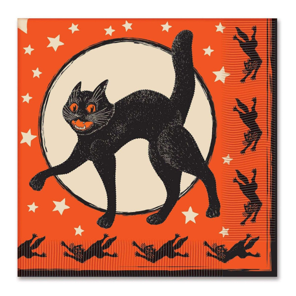 16 x Vintage Halloween Party Napkins - 33cm