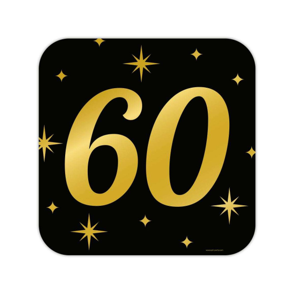 60th Birthday Black & Gold Cutout Sign - 50cm