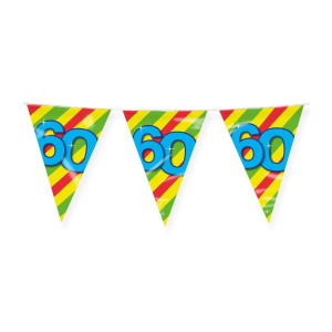 60th Birthday Colourful Party Bunting - 10m