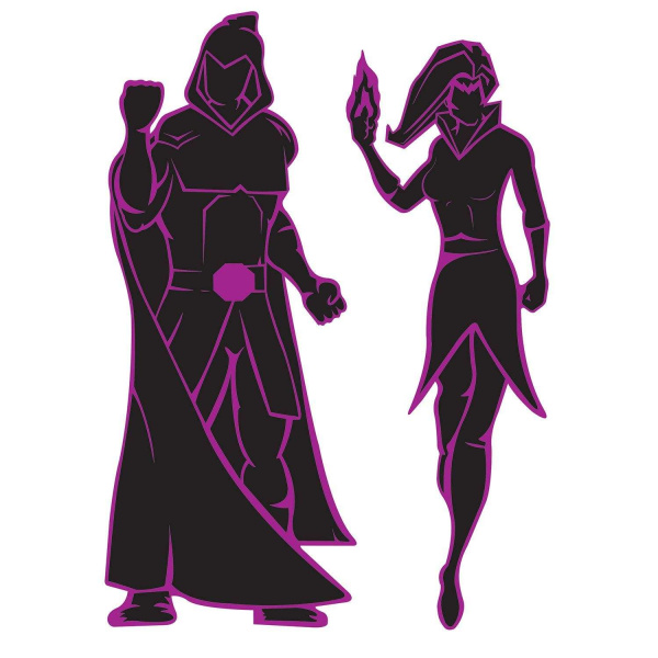 2 x Superhero Villains Silhouette Cutouts - 91cm