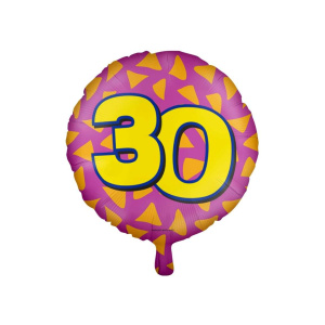 30th Birthday Colourful Patterns Foil Balloon - 46cm