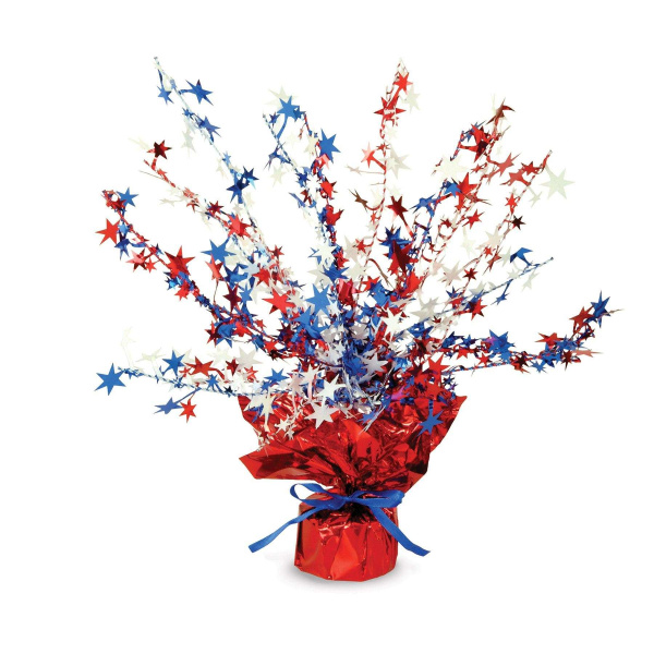 Red, White & Blue Stars Cascade Table Decoration - 38cm