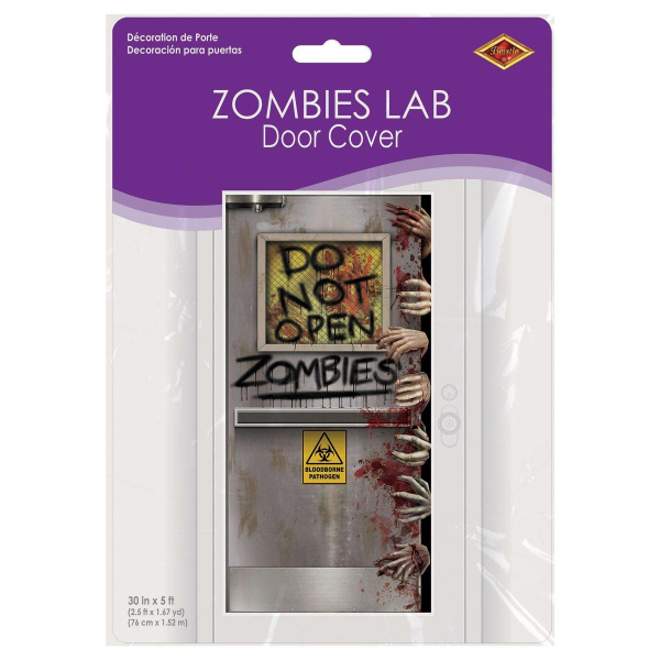 Zombie Lab Halloween Horror Door Cover - 1.5m x 76cm