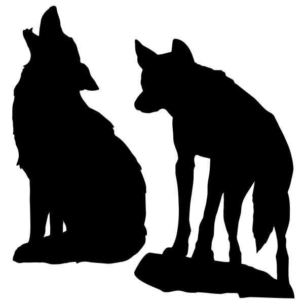 2 x Wild West Coyote Silhouette Cutout Decorations - 68cm