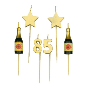 85th Birthday Candles Champagne & Stars