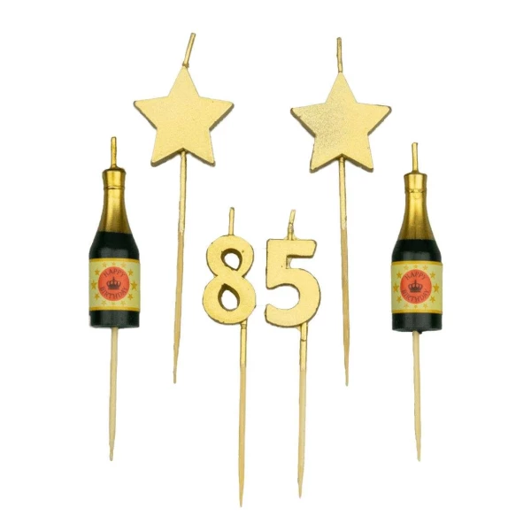 85th Birthday Candles Champagne & Stars
