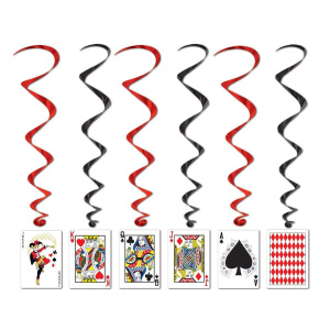5 x Playing Cards Hanging Whirls - 1m