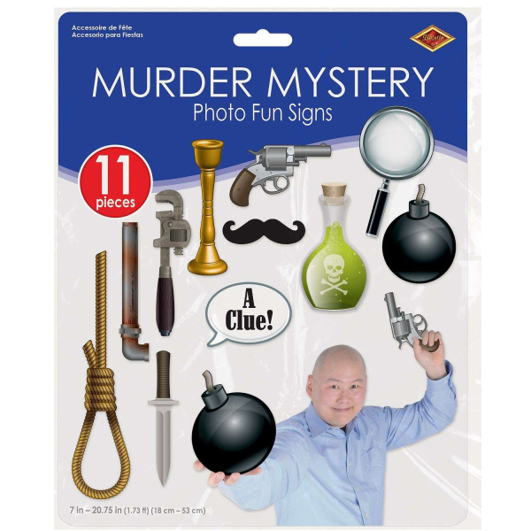 11 x Murder Mystery Sherlock Holmes Selfie Props - 18cm - 52cm