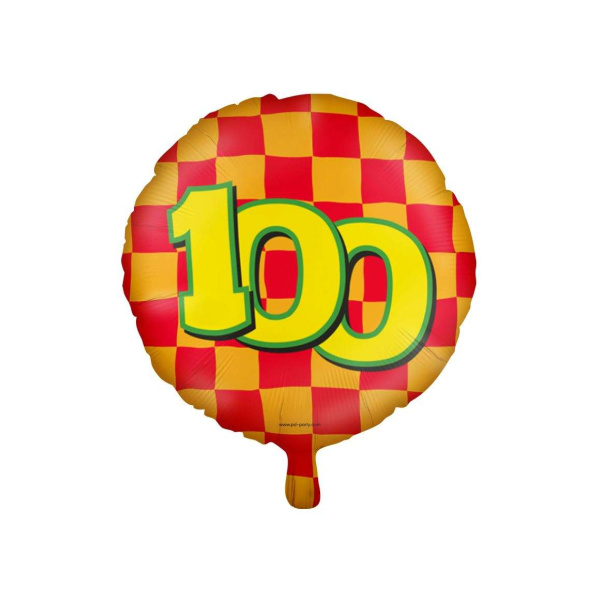100th Birthday Colourful Patterns Foil Balloon - 46cm