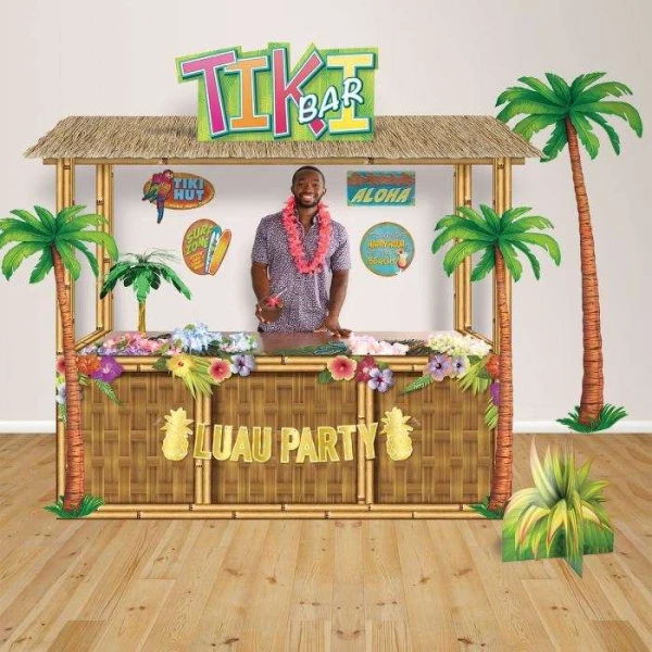 3 x Jointed Tropical Palm Tree Cutout Decorations - 1.2m - 1.8m