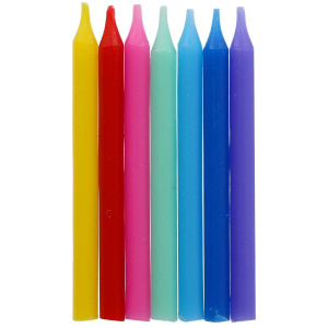 24 x Multicolour Colour Pop Birthday Candles - 6cm