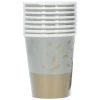 8 x Golden Dawn Grey & Gold Party Cups - 250ml