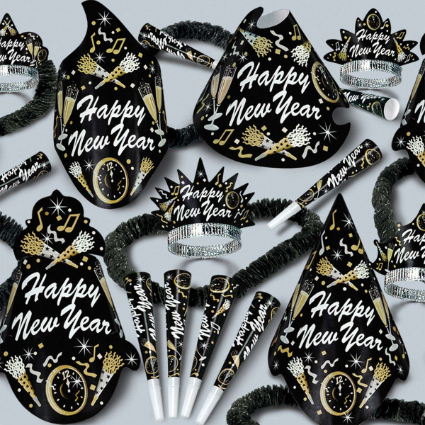 125 pc New Year Tymes Happy New Year Party For 50 Set