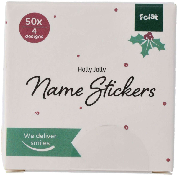 50 x Christmas Present Name Stickers - 5cm x 4cm