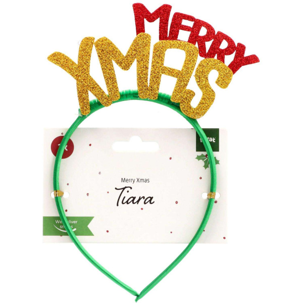Merry Xmas Glitter Headband Christmas Tiara