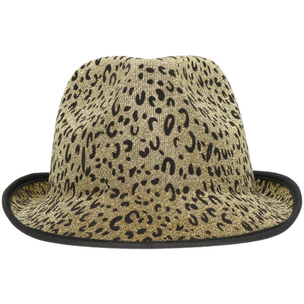 Happy New Year Leopard Print Trilby Hat