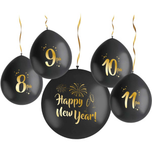 5 x Countdown to New Year Bursting Balloons - 33cm - 61cm