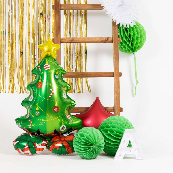 Christmas Tree Foil Balloon With Base - 81cm