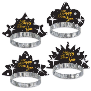 5 x Shimmer Happy New Year Tiara Crown Party Hats