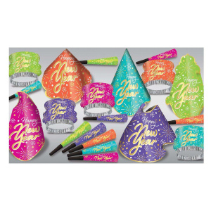 20 pc Neon Burst Happy New Year Party for 10 Set