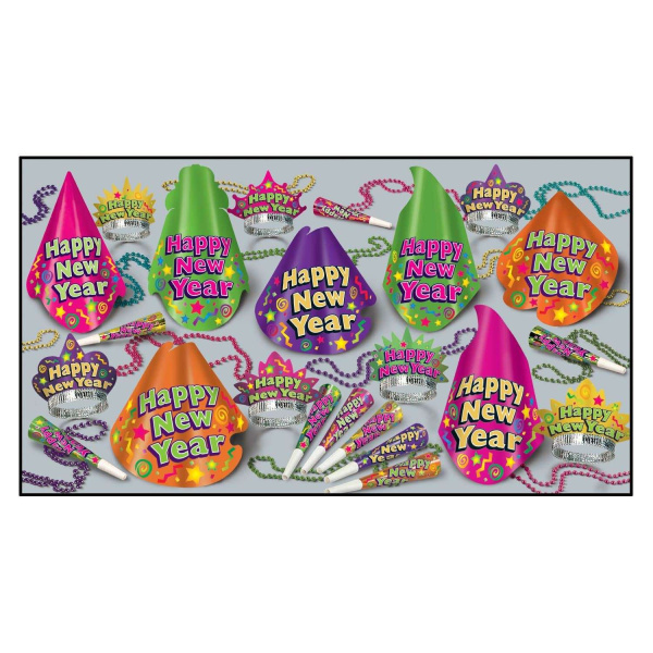 125 pc Colour Bright Happy New Year Party For 50 Set