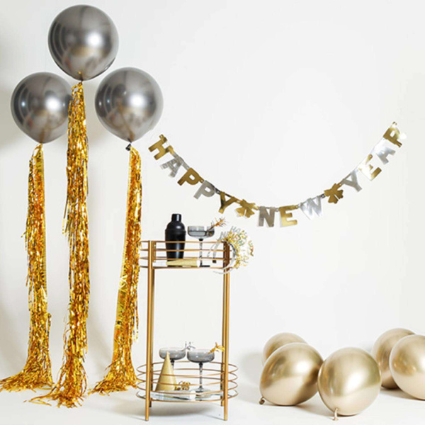 27 pc Happy New Year Gold & Silver Glitter Party Set