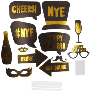 12 x Happy New Year Selfie / Photo Booth Props