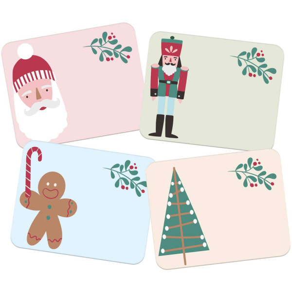 50 x Christmas Present Name Stickers - 5cm x 4cm