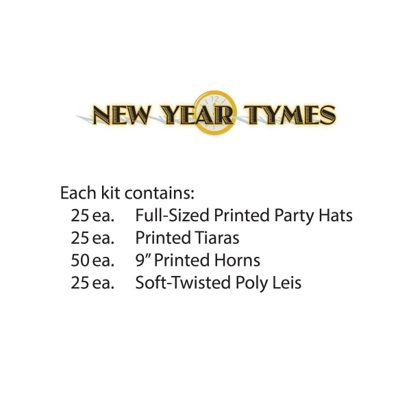 125 pc New Year Tymes Happy New Year Party For 50 Set