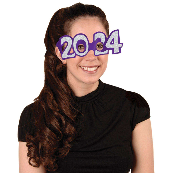 5 x New Year 2024 Foil Card Party Glasses
