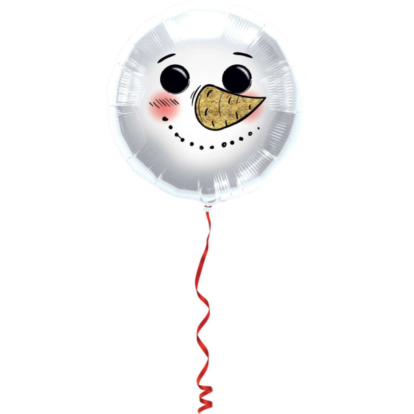 Christmas Snowman Face Foil Balloon - 45cm