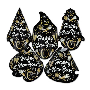 5 x New Year Tymes Happy New Year Party Hats