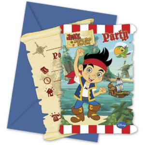6 x Disney Jake And The Neverland Pirates Party Invitations