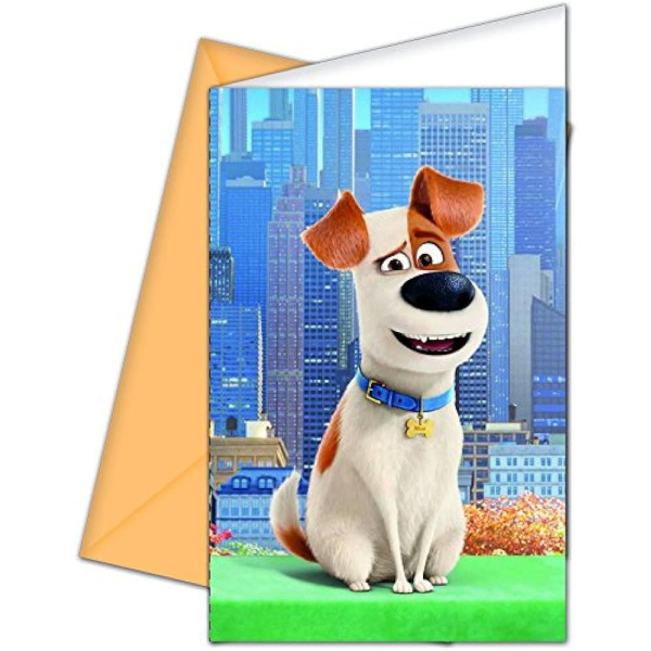 6 x Secret Life Of Pets Party Invitations