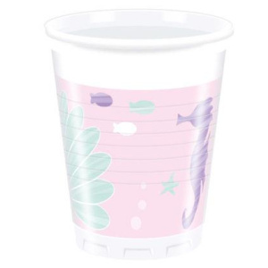 8 x Pink Under The Sea Party Cups - 200ml