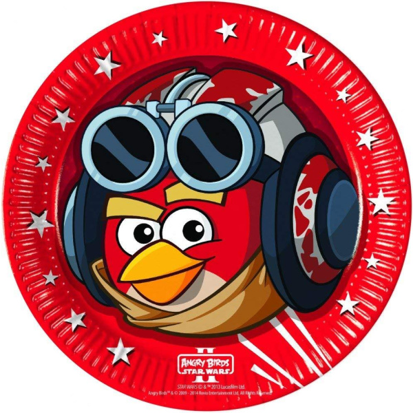 8 x Angry Birds Star Wars Party Plates - 23cm