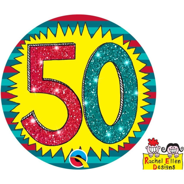 50th Birthday Rachel Ellen Designs Big Age Badge - 12cm