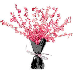 16th Birthday Pink & Black Foil Spray Table Centrepiece - 38cm
