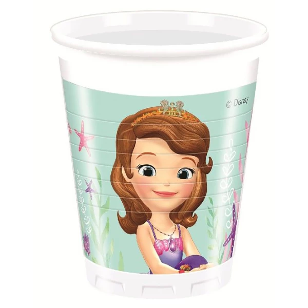 8 x Disney Sofia The First Pearl Of The Sea Party Cups - 200ml