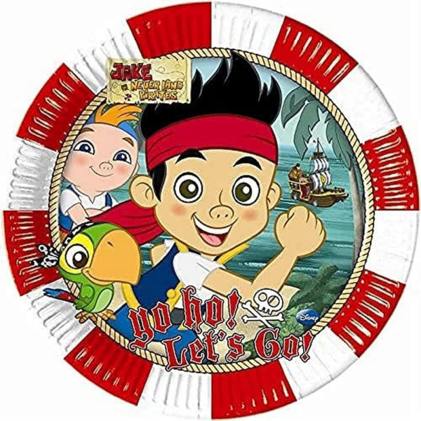 8 x Disney Jake And The Neverland Pirates Yo Ho Let's Go Party Plates - 23cm