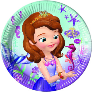 8 x Disney Sofia The First Pearl Of The Sea Party Plates - 23cm